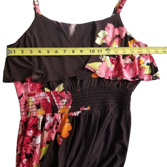 John Paul Richard Sleeveless Tank Maxi Dress Ruffle Size Medium - Picture 8 of 9